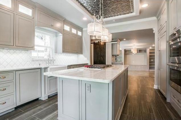 Custom European Shaker cabinetry & breakfast bar