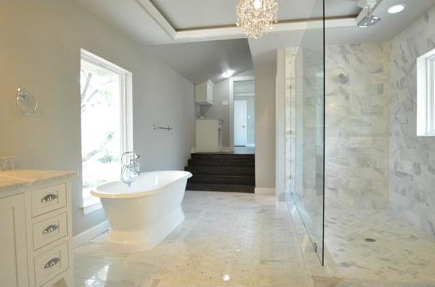 Mater bath with soaking tub and shower