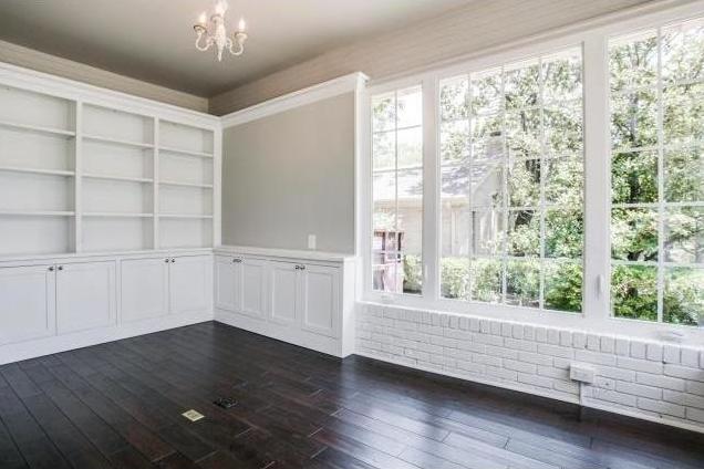 Library/study with built-ins off the formal living room