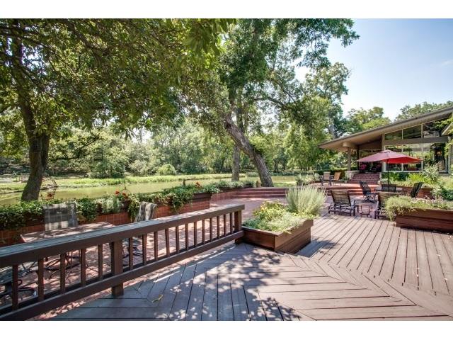 Large patio overlooking creek