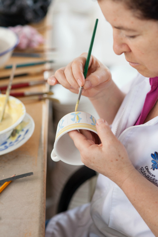 Every piece of Azulina Ceramics is hand painted. 