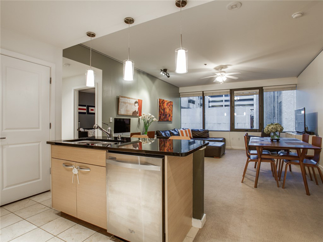 1200 Main #409 Kitchen to Living