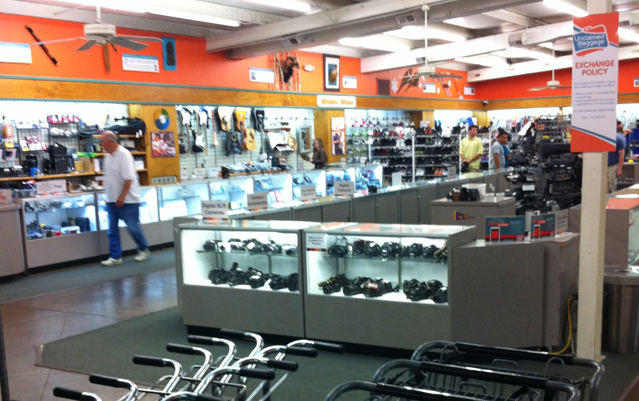 The Electronics Section with Cases of Cameras