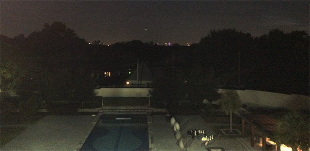 Downtown lights in the distance with peeks at B of A and Reunion ... a perch built for wine