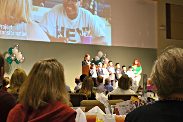 Students Project Transformation's site at Christ's Foundry Methodist Church were interviewed by Rev. Blair Thompson about their experiences in the program at a luncheon held Wednesday, March 10. Photo by Bethany Erickson