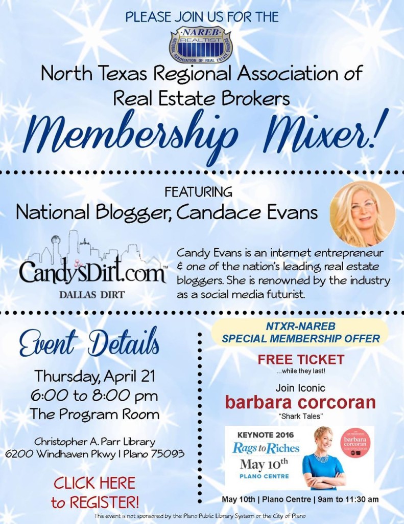 R Bailey NAREB Membership Mixer NEW 4-16