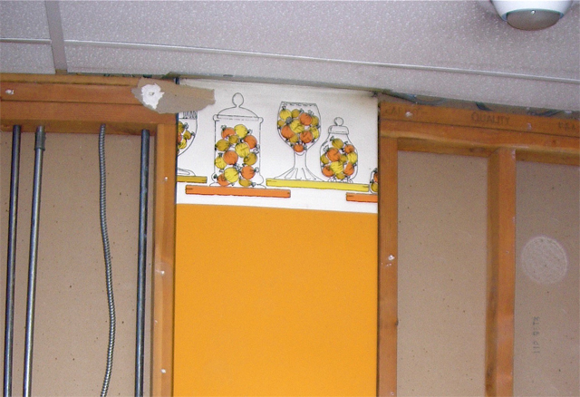 Original 7-11 wallpaper uncovered during a renovation