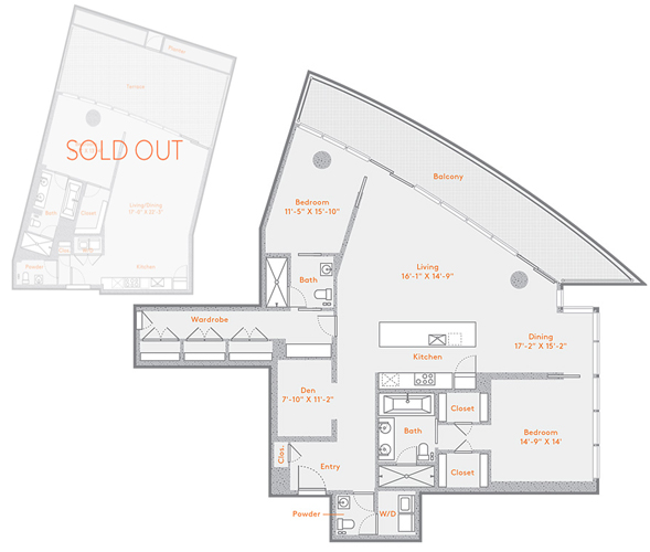 The combined units (sorry, couldn't get a "clean" plan for smaller unit)