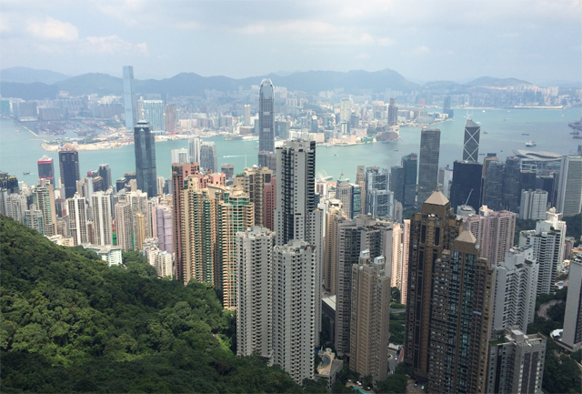 Hong Kong From Victoria Peak (Ritz in background left). How many are empty?