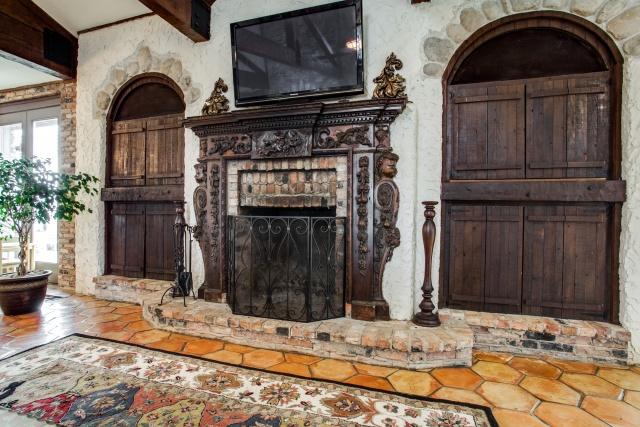 Hand carved fireplace