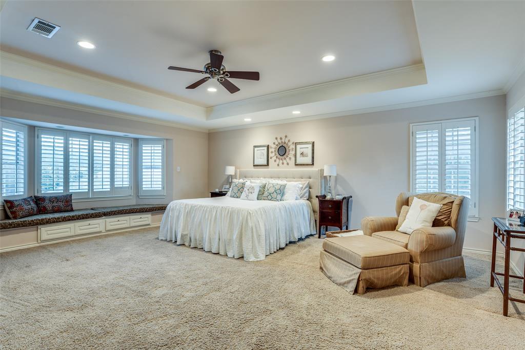 The spacious master bedroom on Hockaday Drive