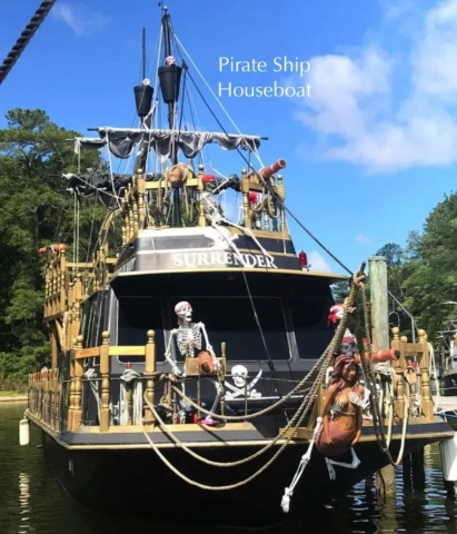 Virginia, pirate ship, houseboat
