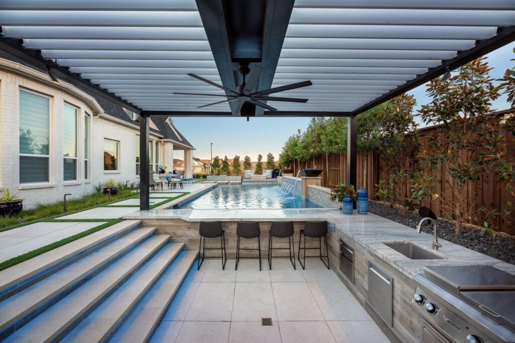 covered outdoor kitchen