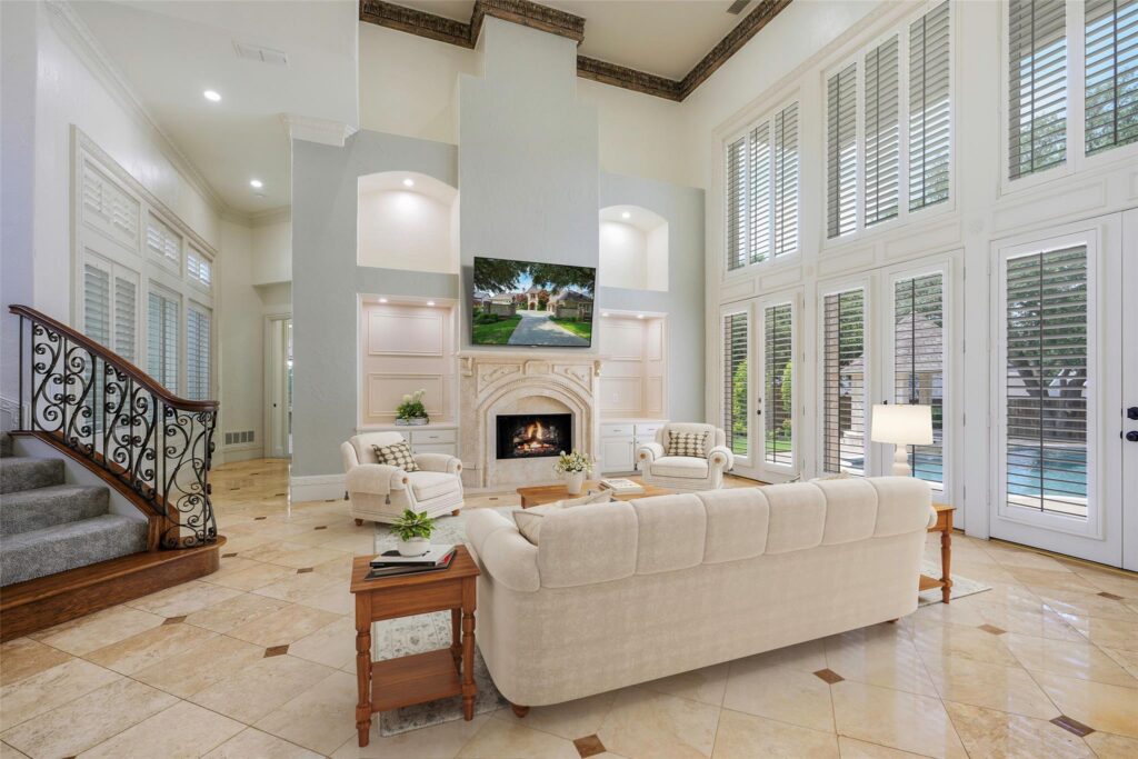 double deck windows with high ceilings