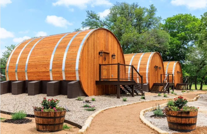 wine barrel cabins, Fredericksburg, relaxation
