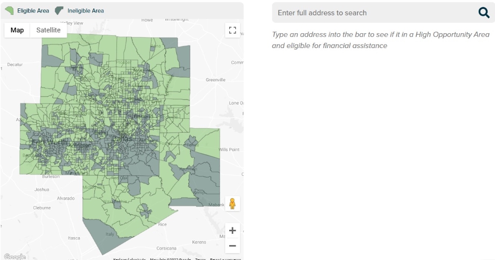 Dallas Housing Authority high opportunity map