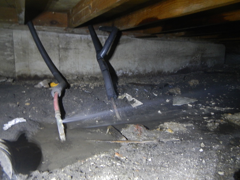 hot water pipe leak under the house