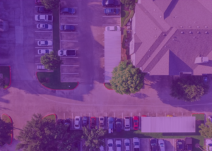 Parking lot with purple overlay
