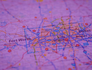 DFW map tinted purple