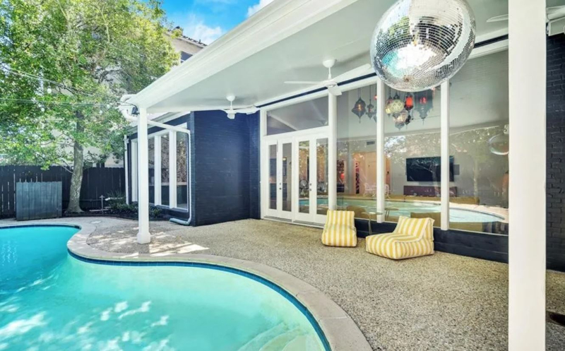 Colorful light fixture in a New Orleans home