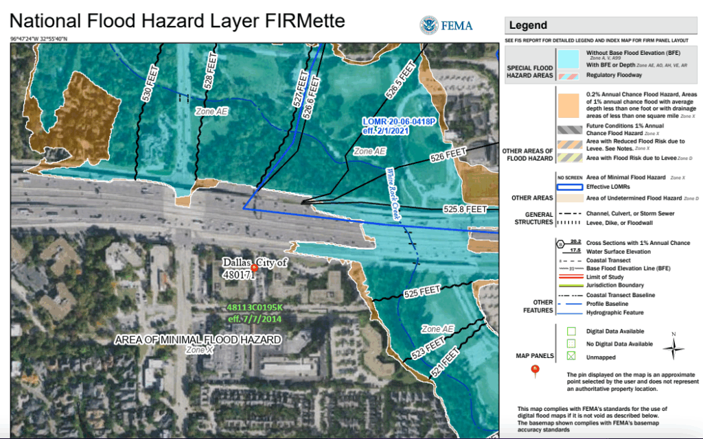 FEMA Hillcrest HEB flood plain